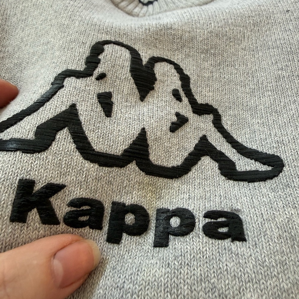 Kappa Sweater in Gray with Black Accents Raised Logo XS /S Very Stretchy - Picture 12 of 12